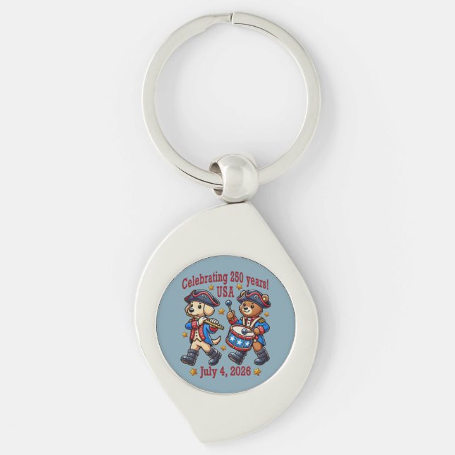 Porte-clés USA 250th Anniversary Souvenir - Patriotique (Devant)