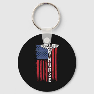 Porte-clés USA American Flag Patriotic Nurse Week Nurse Week