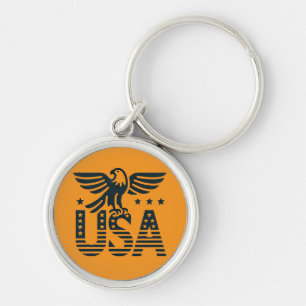 Porte-clés USA Eagle Patriotic Desig - Style Etoile et Stripe