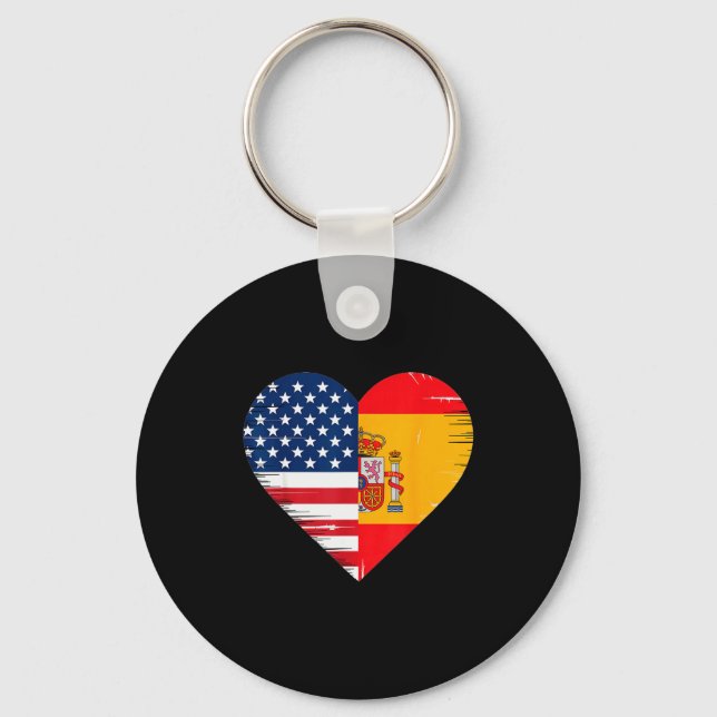 Porte-clés Usa Spain Heart - Dual Citizenship  (Recto)