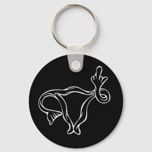 Porte-clés Uterus à doigt moyen Pro-choix