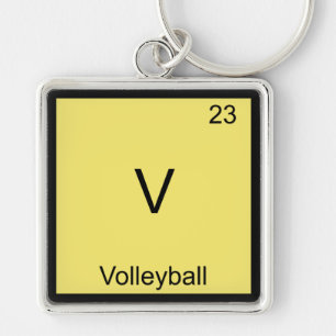 Porte-clés V - Volleyball Funny Chimie Élément Symbole Tee