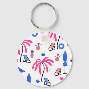 Porte-clés Vacances d'été : Palm Trees Ananas Motif