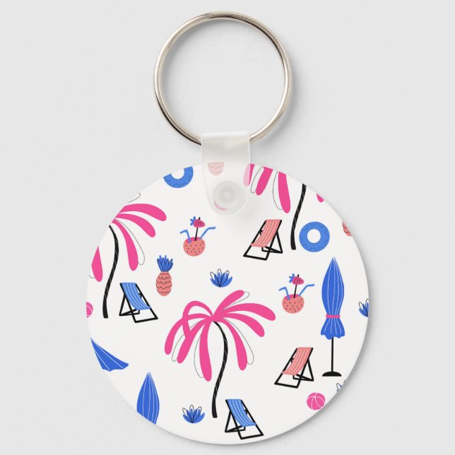 Porte-clés Vacances d'été : Palm Trees Ananas Motif (Recto)