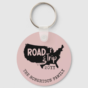 Porte-clés Vacances personnalisées   Family Road Trip USA Car