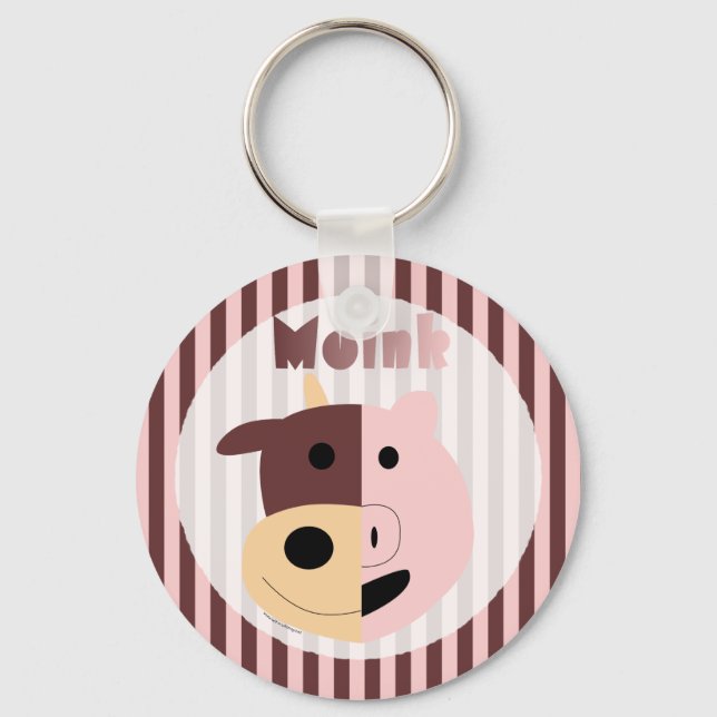 Porte-clés Vache + Cochon = porte - clé rose (Recto)