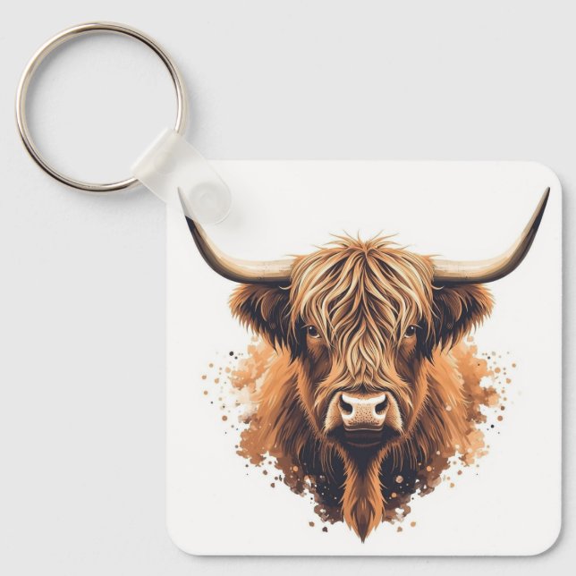 Porte-clés Vache des Highlands (Recto)