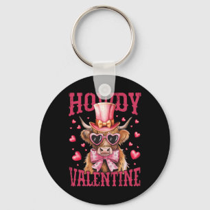 Porte-clés Vache drôle Saint-Valentin Mignon Cœur occidental
