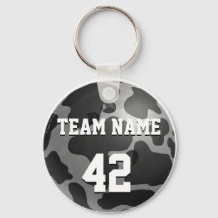 Porte-clés Vache grise boule de bowling