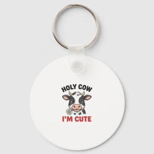 Porte-clés Vache sacrée je suis mignon Gravure vintage de vac