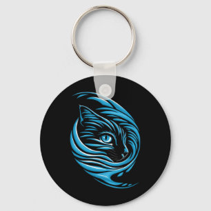 Porte-clés Vague De Chat Bleu Pour Kamala 47 Drôle Chat Dames