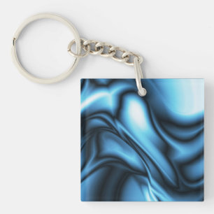 Porte-clés Vague de soie bleue