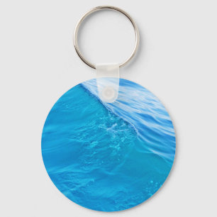 Porte-clés vague d'eau bleue cool