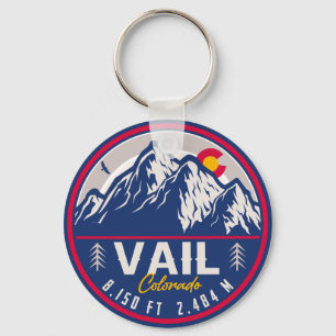 Porte-clés Vail Colorado Mountain Retro Sunset Souvenirs