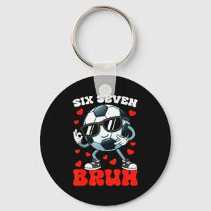 Porte-clés Valentin de football Six Seven 6 7 Bruh Drôle Garç