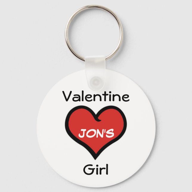 Porte-clés Valentine Girl - Customisée (Recto)
