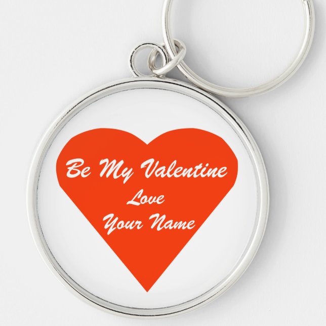 Porte-clés VALENTINE HEART, Ajoutez Votre Nom (Devant)