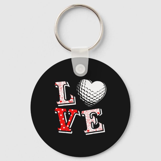 Porte-clés Valentine Love Golf Heart Valentine Day Women Men  (Recto)
