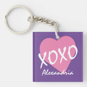 Porte-clés Valentine Pink XOXO Embrasse Les Embrasseurs Nommé