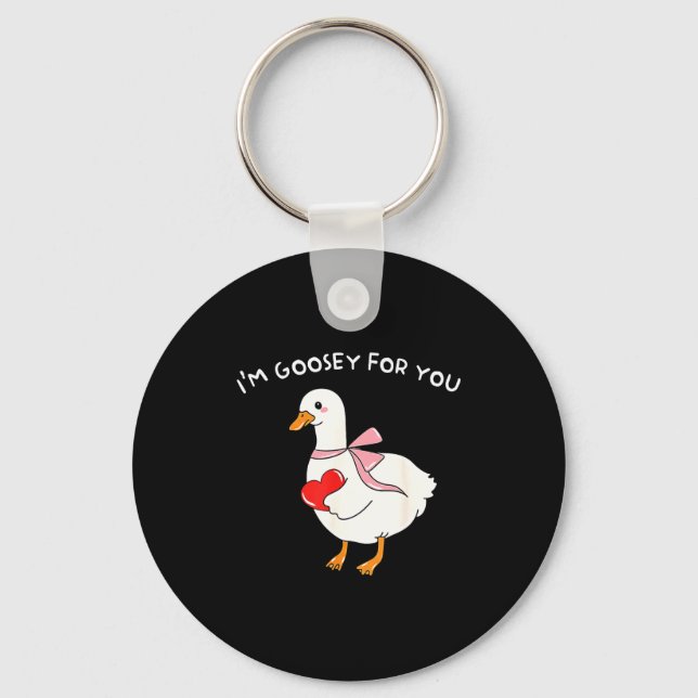 Porte-clés Valentine Silly Goose I'm Goosey For You Duck Vale (Recto)