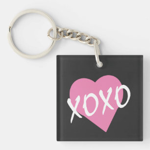 Porte-clés Valentine XOXO Coeur rose