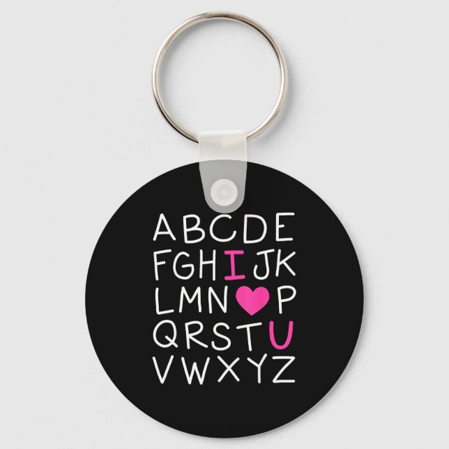 Porte-clés Valentines Day Abc I Love You Alphabet Teacher Gir (Recto)