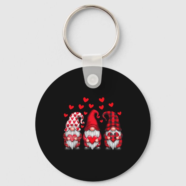 Porte-clés Valentines Day Gnomes Cute Red Hearts Love Gnome W (Recto)