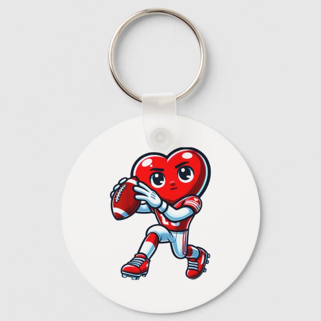 Porte-clés Valentines Day Heart Quarterback Football Srts  (Recto)
