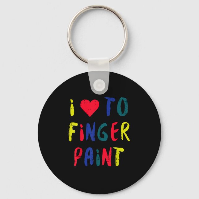 Porte-clés Valentines Day I Love To Finger Paint Matching Cou (Recto)