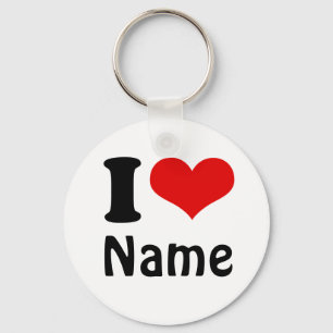 Porte-clés Valentines personnalisables Jour J'aime Coeur Pers