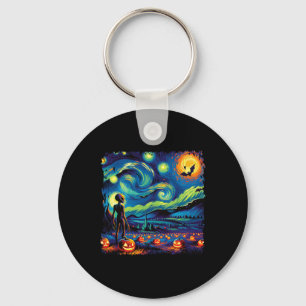 Porte-clés Van Gogh Starry Alien de nuit Homme Halloween Pum 