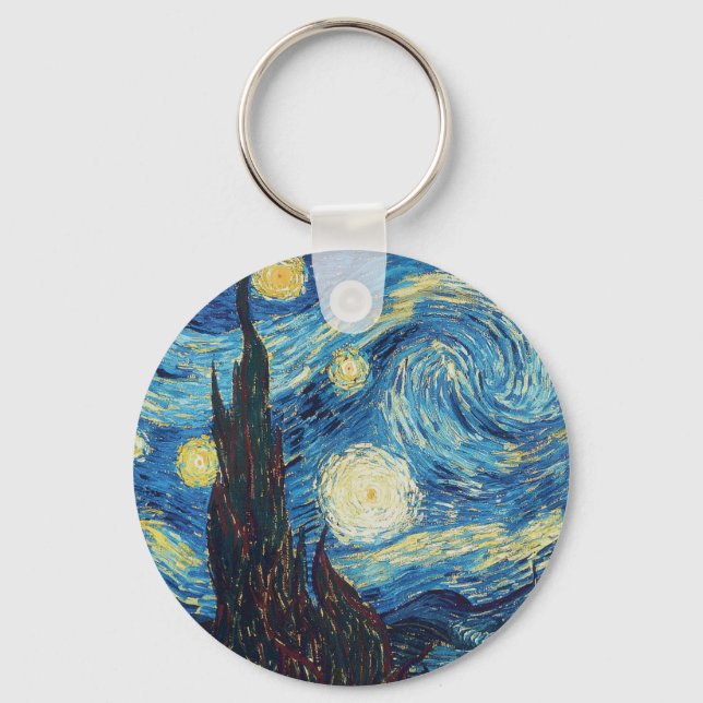 Porte-clés Van Gogh Starry Classic Nuit Impressionnisme Art (Recto)