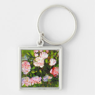 Porte-clés Van Gogh Vie morte avec des roses roses roses