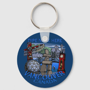 Porte-clés Vancouver Canada Key Chain Personalized Souvenirs