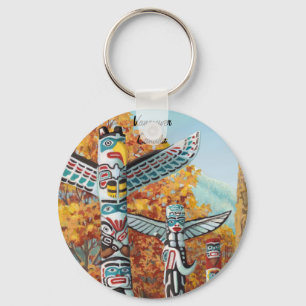 Porte-clés Vancouver Canada Key Chain Totem Pole Souvenirs