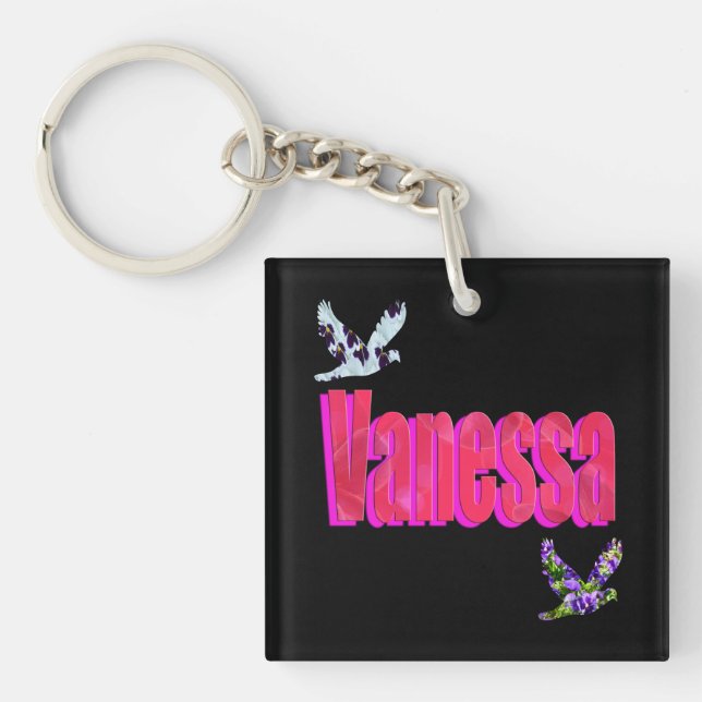 Porte-clés Vanessa, Nom Logo, (Devant)