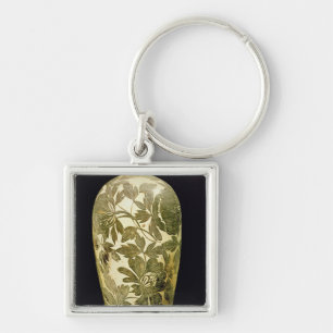 Porte-clés Vase à Mei P'ing avec une décoration florale noi