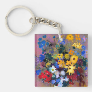 Porte-clés Vase blanc avec fleurs Odilon Redon
