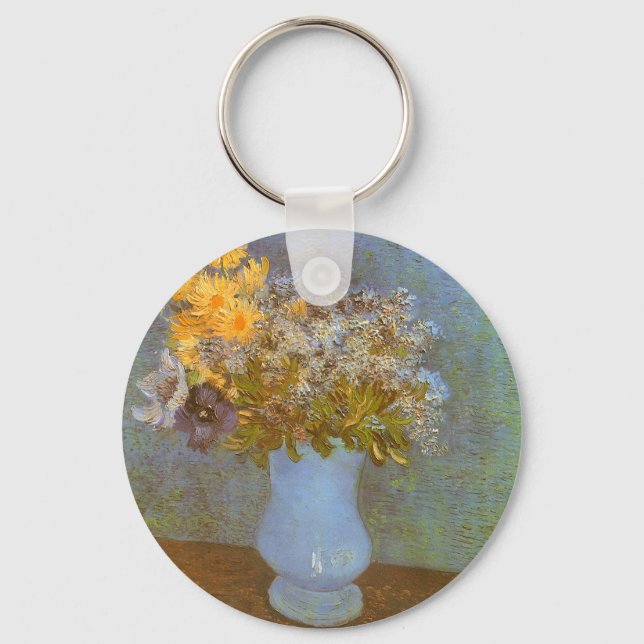 Porte-clés Vase de Vincent van Gogh avec lilas, marguerites,  (Recto)