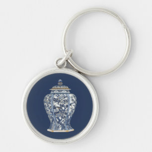 Porte-clés Vase en porcelaine bleue et blanche de Vision Stud