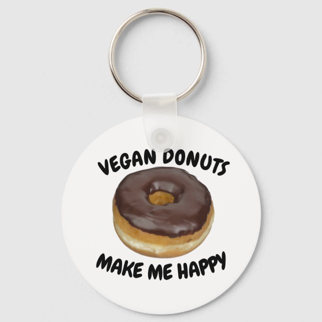 PORTE-CLÉS VEGAN DONUT MAKE ME HAPPY (Recto)