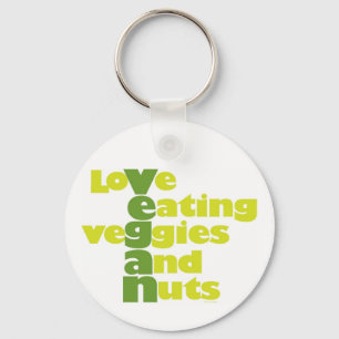 Porte-clés Vegan..loVe Manger des légumes et des noix