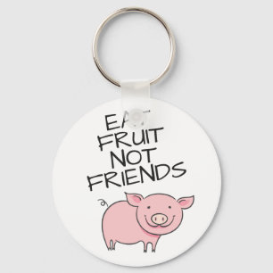 Porte-clés Vegas mangez des fruits pas amis mignon piglet ros