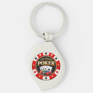 Porte-clés Vegas Poker Chip Dice Keychain