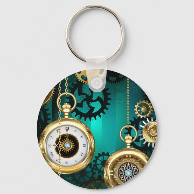 Porte-clés Veille bijoux Steampunk sur un Arrière - plan vert (Recto)