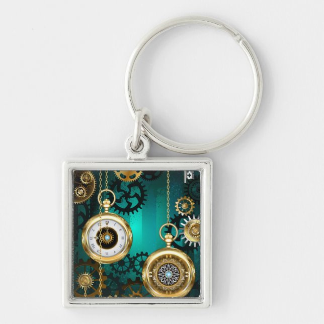 Porte-clés Veille bijoux Steampunk sur un Arrière - plan vert (Devant)