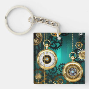 Porte-clés Veille bijoux Steampunk sur un Arrière - plan vert