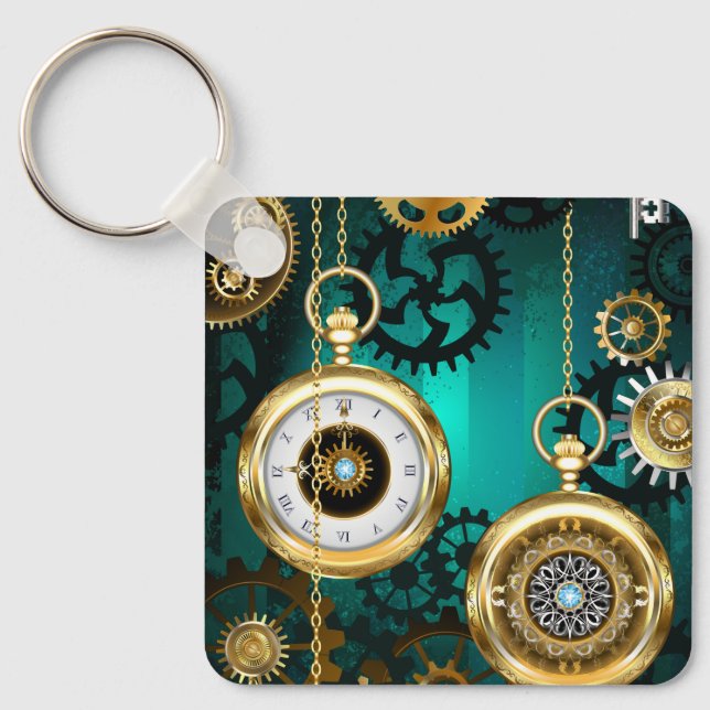 Porte-clés Veille bijoux Steampunk sur un Arrière - plan vert (Recto)