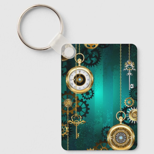 Porte-clés Veille bijoux Steampunk sur un Arrière - plan vert (Recto)
