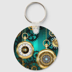 Porte-clés Veille bijoux Steampunk sur un Arrière - plan vert